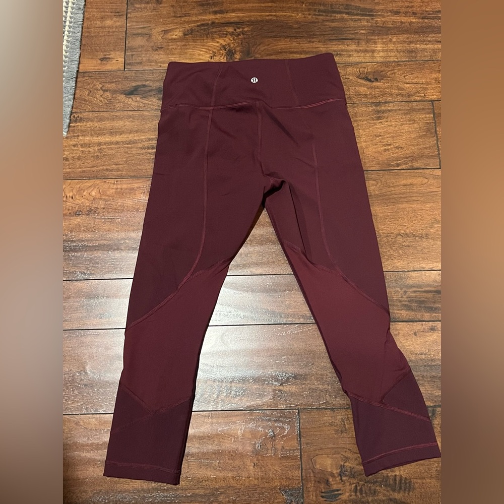 Lululemon Burgundy Leggings Size 6 - Picture 2 of 9